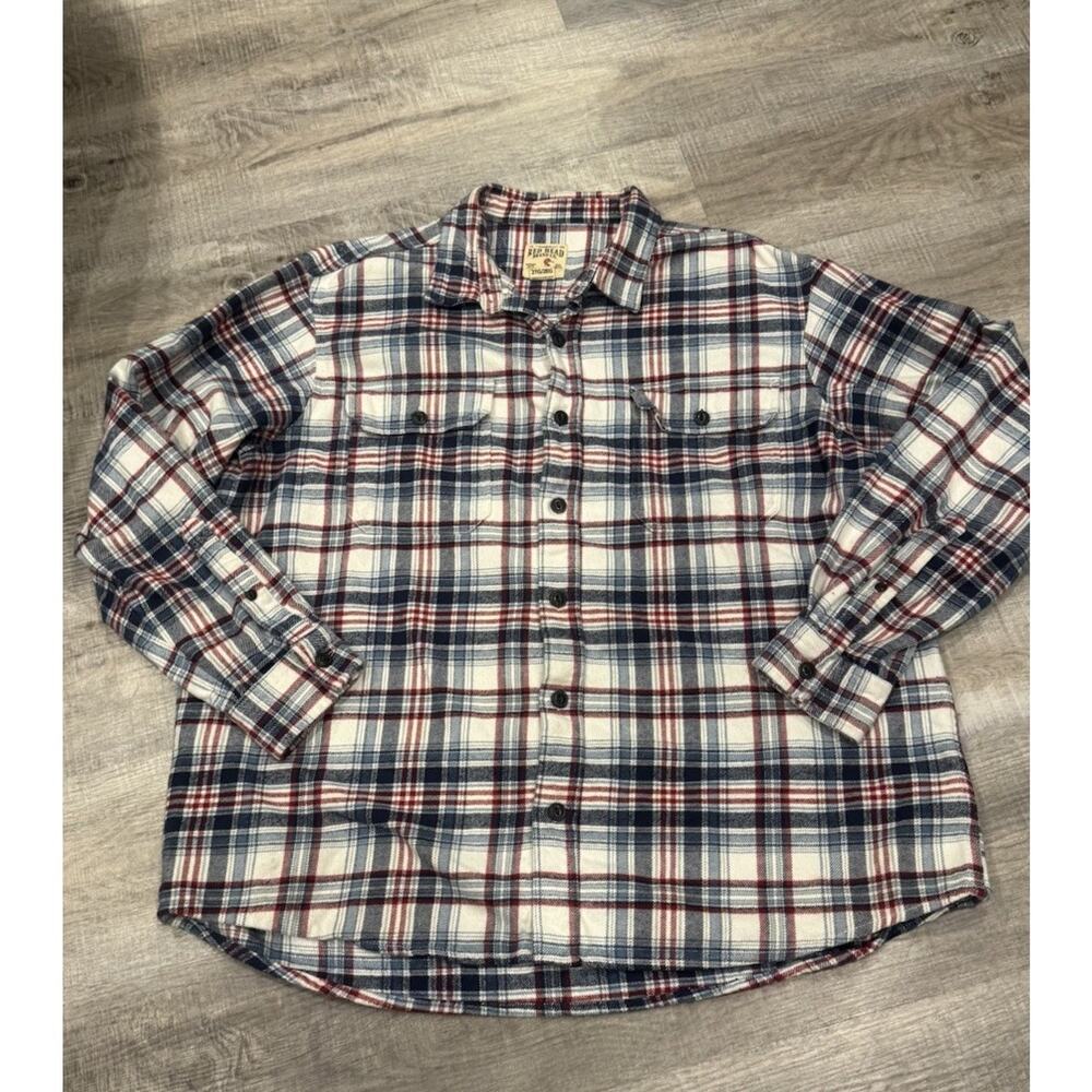 Red Head Brand Co. Flannel Button Up Mens Long Sleeve Collared Shirt Size 2 XL